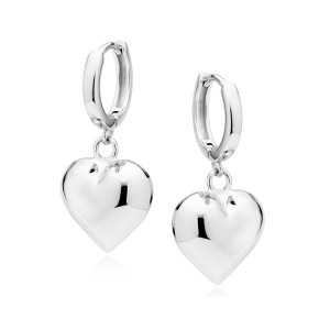 Cercei rotunzi argint cu inimioare DiAmanti Z2128DER13-DIA (Argint 925‰ 4,2 g.)